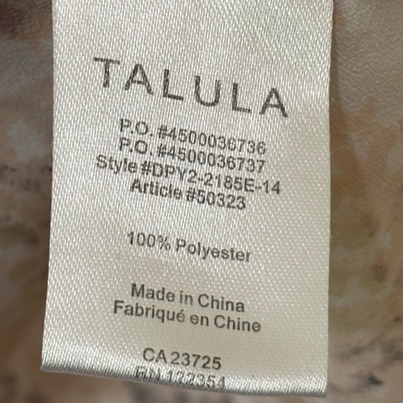 Talula| Pretty Cream Pink and Brown Lightweight Camisole Top Blouse Sz S - Picture 4 of 4
